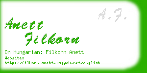 anett filkorn business card